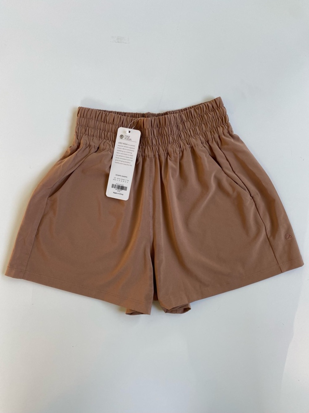 CRZ YOGA Women's Pull-On Athletic Shorts in Mocha Mousse Brown XS